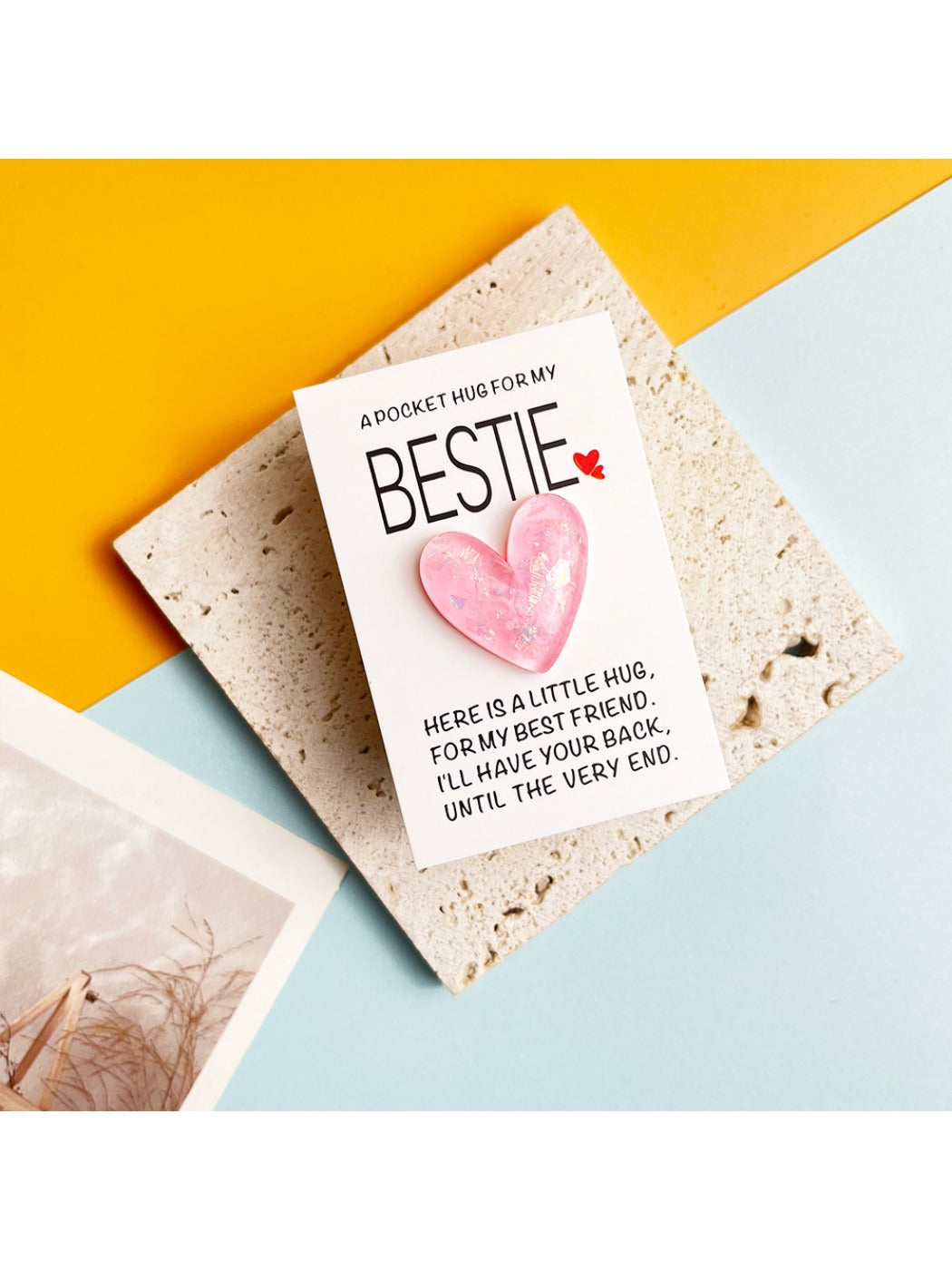 Taphug - Pocket Hug Glitter Heart Gift for Best Friends