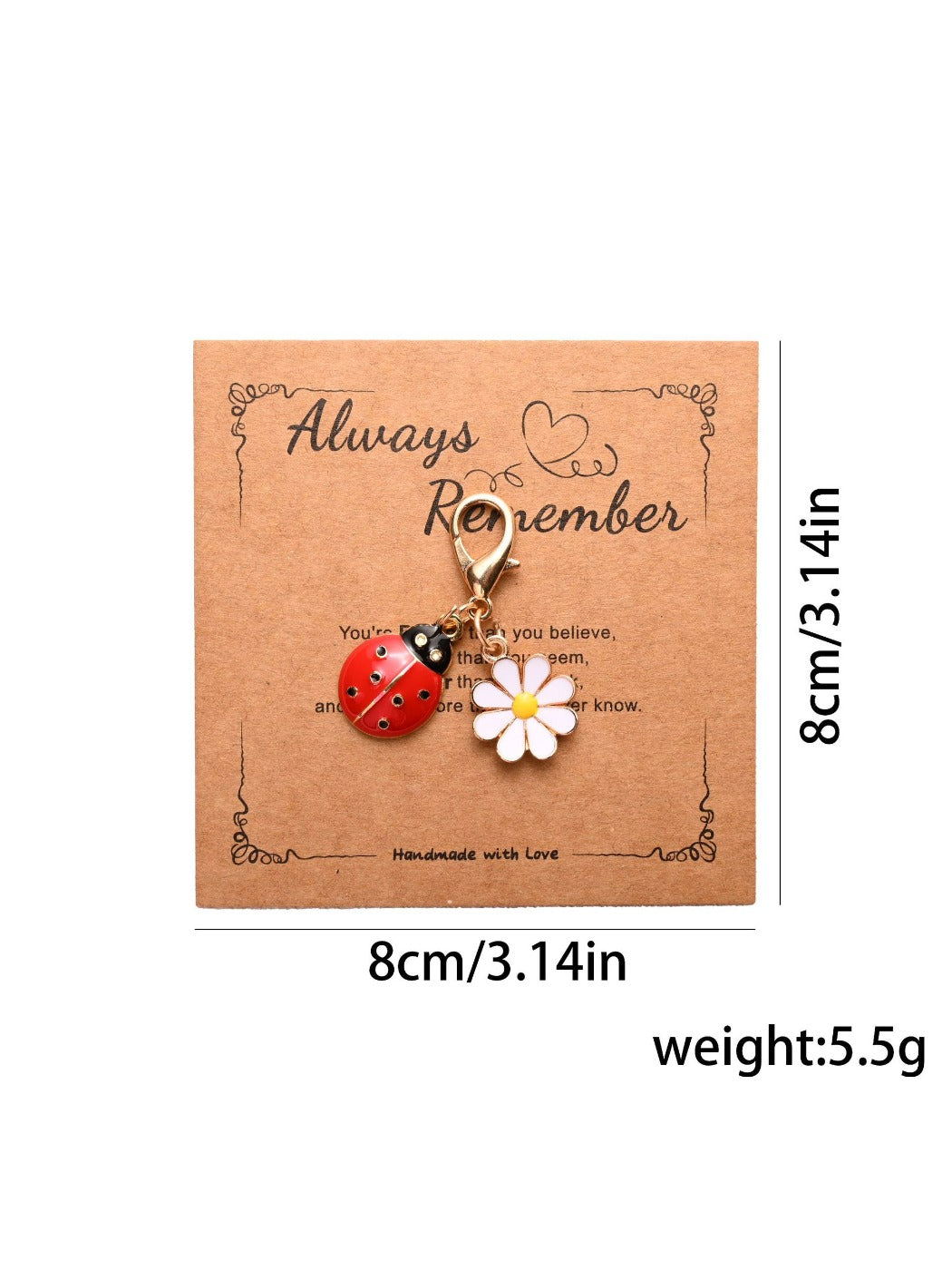 Taphug - Always Remember Keychain with Ladybug Daisy Charm