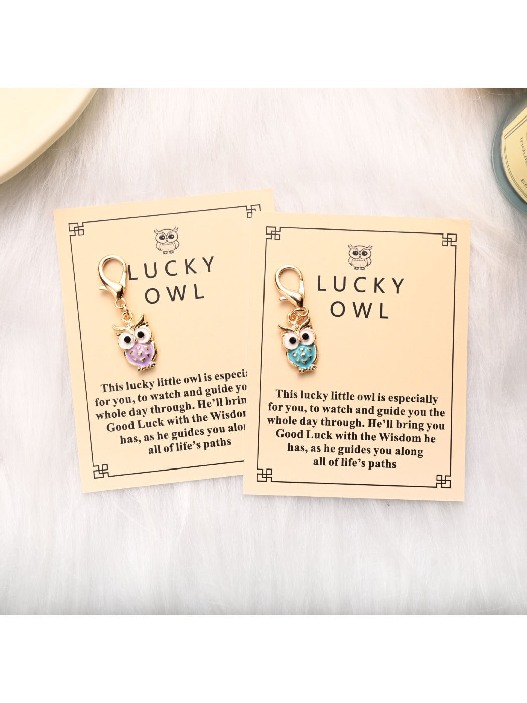 Taphug - Colorful Owl Keychain with Encouragement Card