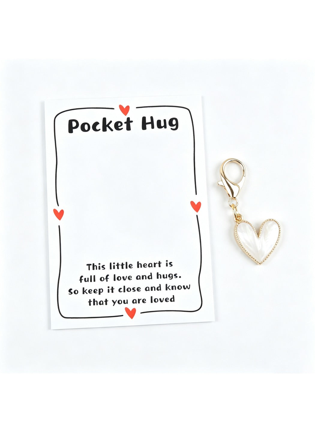 Taphug  - Alloy Pocket Hug Card Cute Heart Keychain