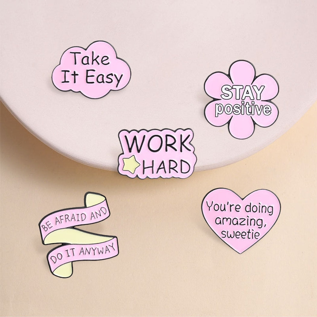 Pinori - Positive Quote Shape Decorative Pin