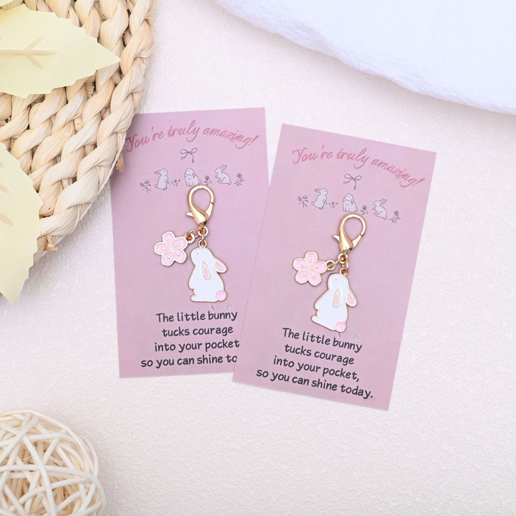 Taphug - Pink Pocket Hug Rabbit Keychain