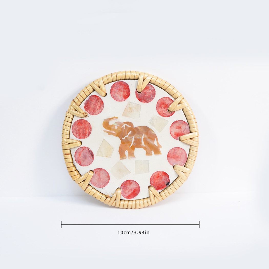Thimara - Cute Elephant Pattern Round Coaster