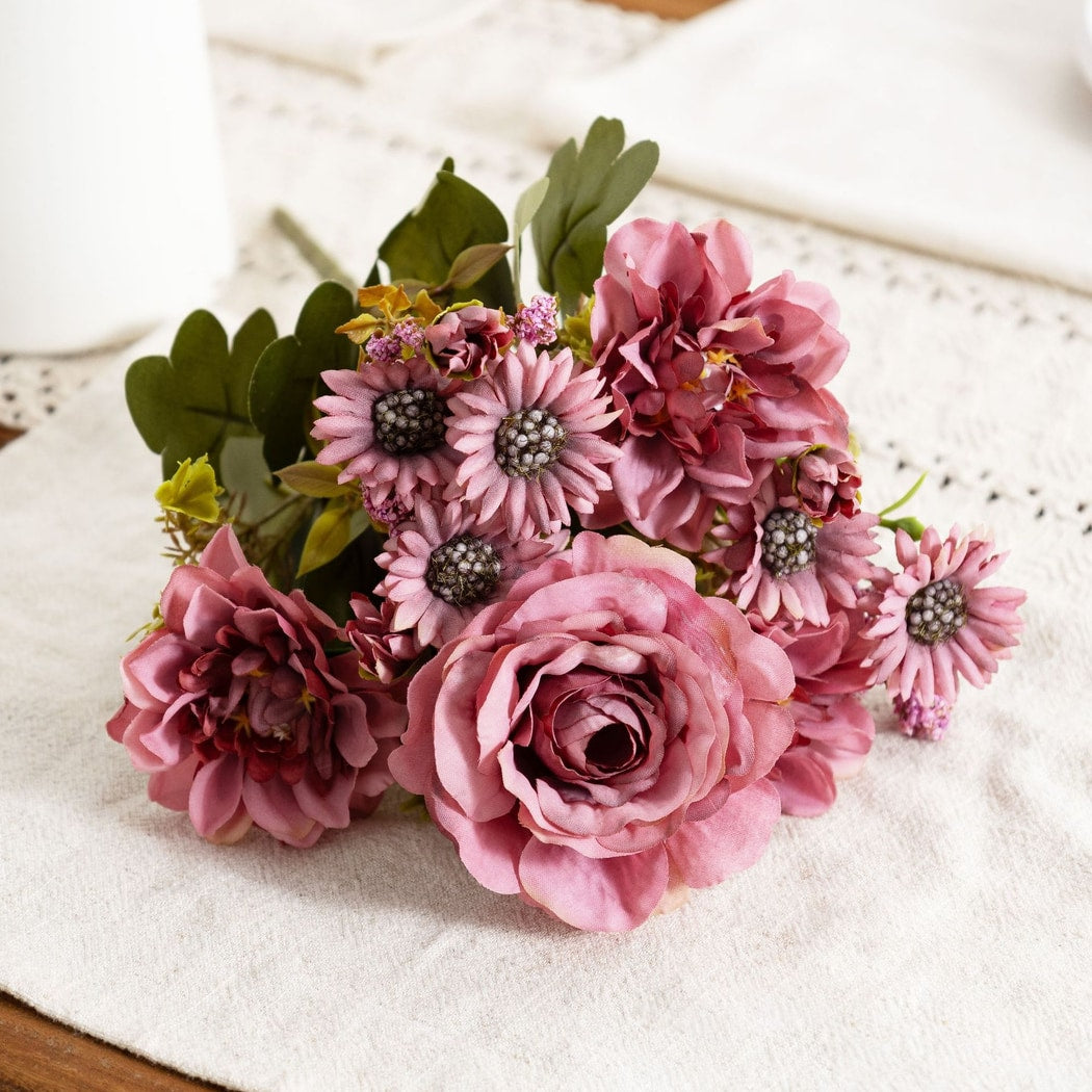 Roselle - Decorative Peony and Daisy Artificial Flowers