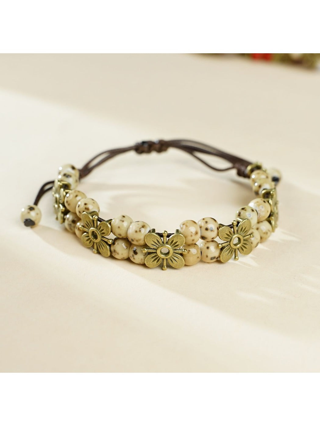 Emora - Elegant Ceramic Floral Beaded Bracelet