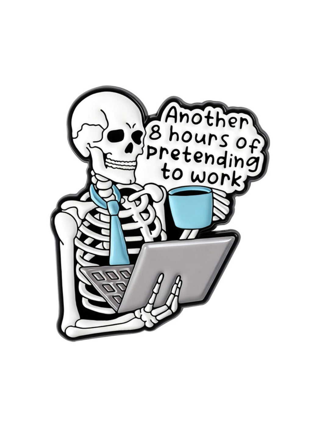 Pinori - Funny Skeleton Office Worker Brooch