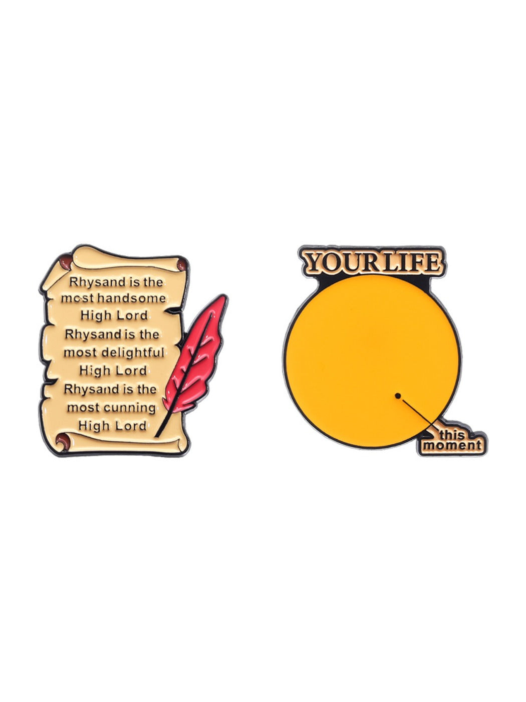 Pinori orange badge letter fixing decorative clasp pin on denim jacket