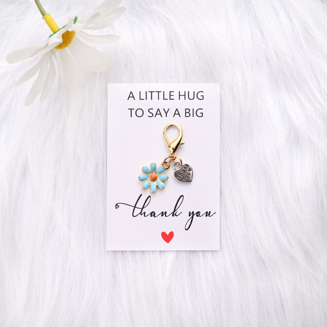 Taphug Daisy Heart Thank You Pocket Hug card set with envelope and packaging