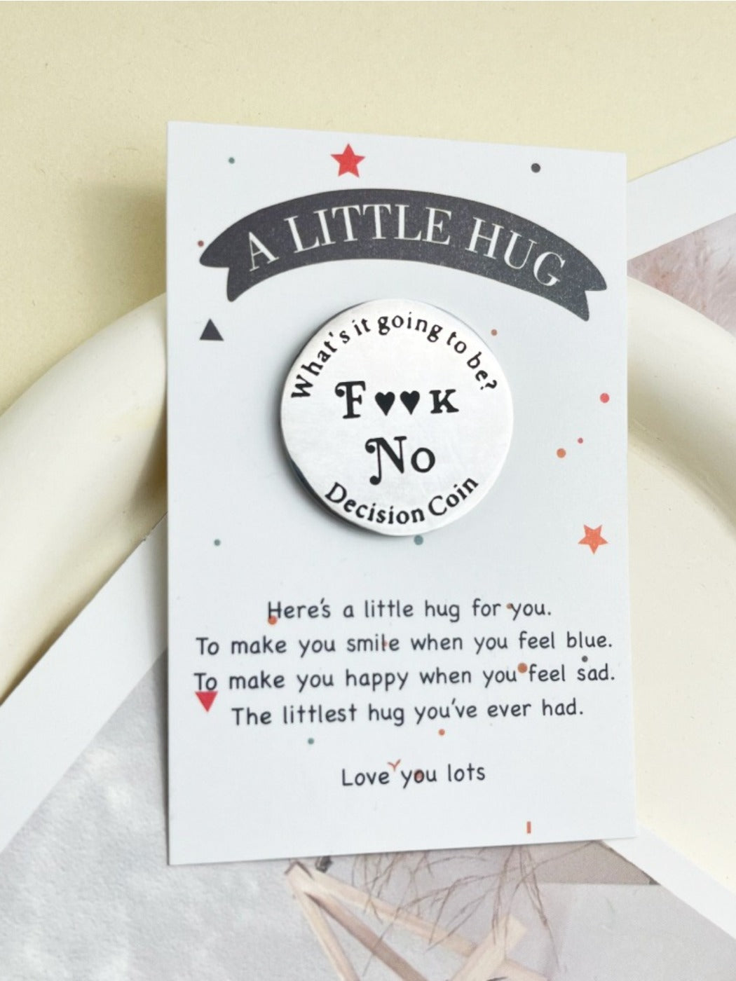 Taphug - Unique Pocket Decision Coin with Double Sided pocket hug card and keepsake token view 7