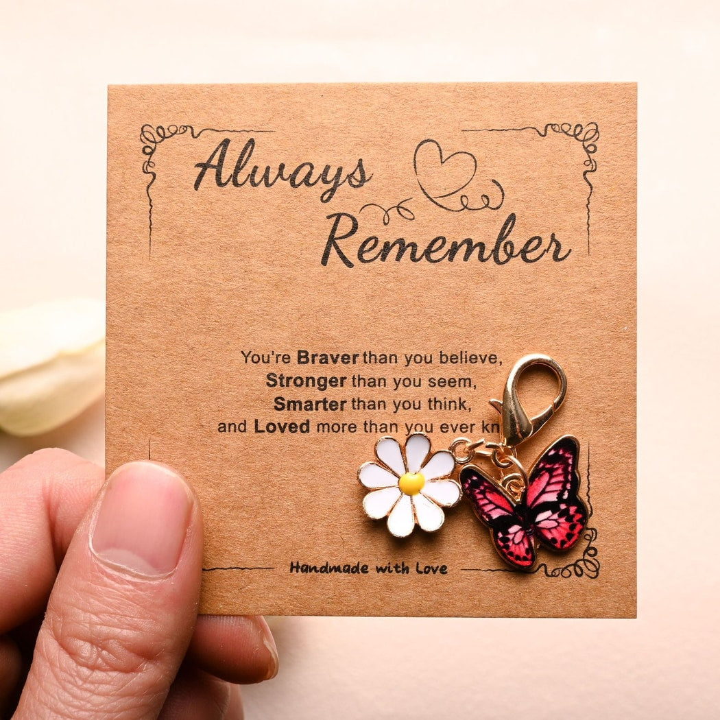 Taphug - Pocket Hug Butterfly and Daisy Keychain