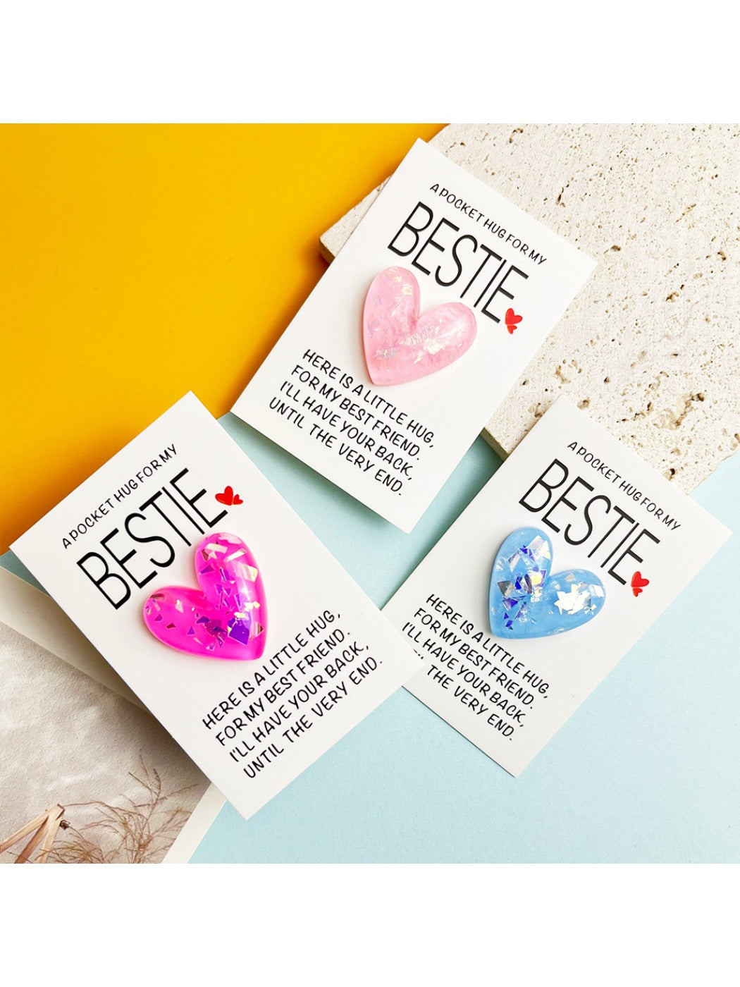 Taphug - Pocket Hug Glitter Heart Gift for Best Friends