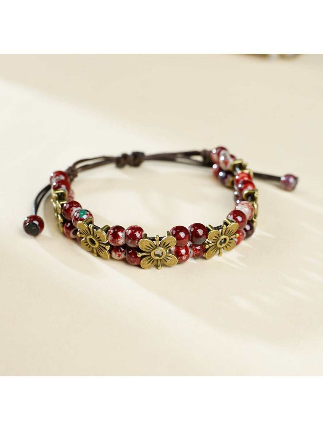 Emora - Elegant Ceramic Floral Beaded Bracelet