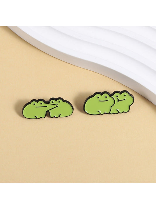 Pinori - Cute Frog Couple Brooch