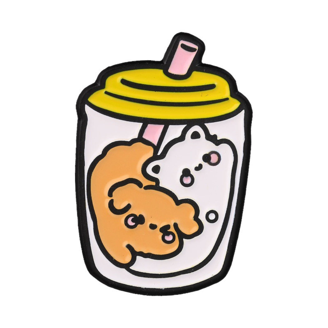 Pinori Cat Drink Cup Enamel Pin Set
