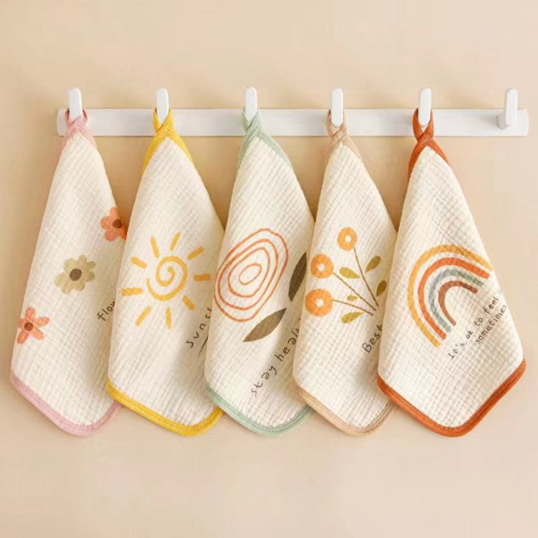 Colorful Cute Pattern Drool Bib Towel