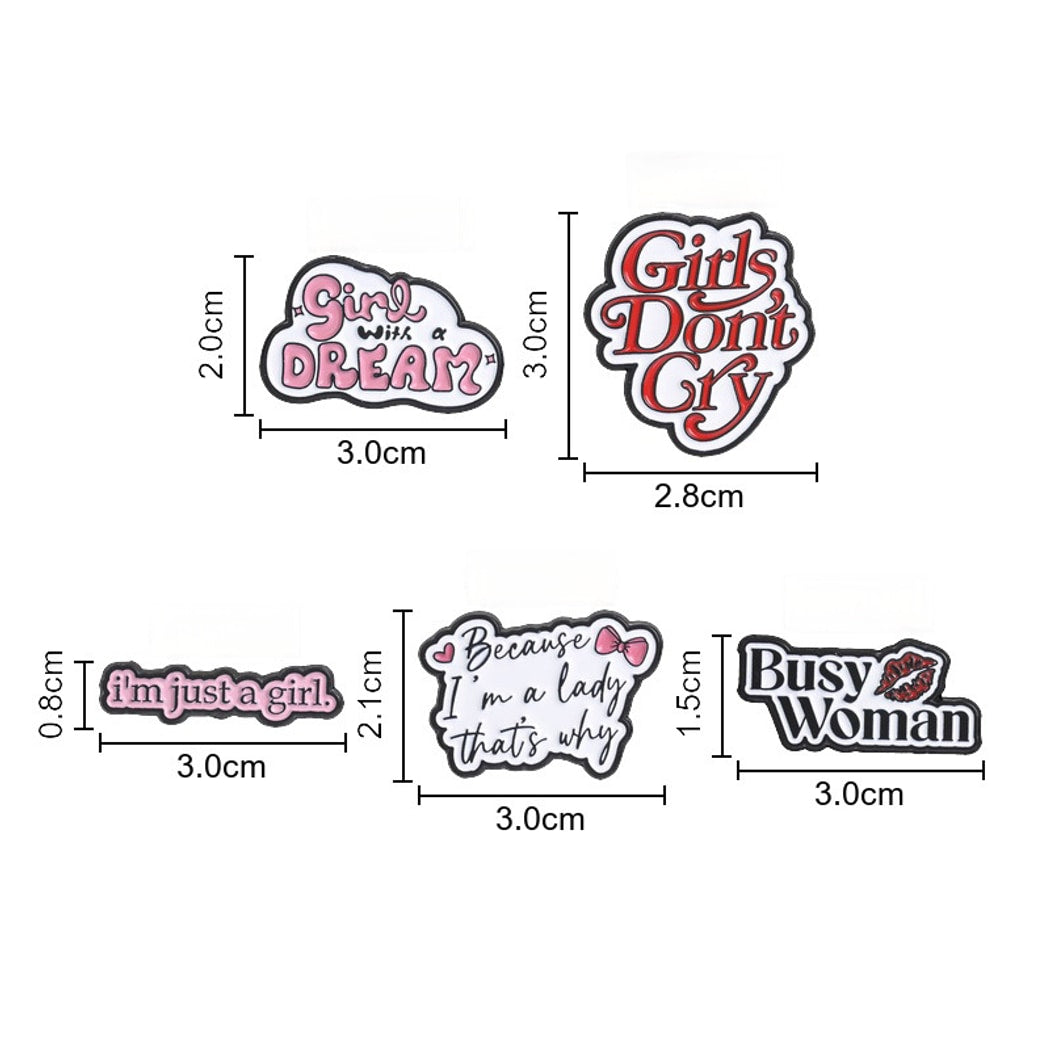 Pinori - Statement English Slogan Letter Brooch Pin