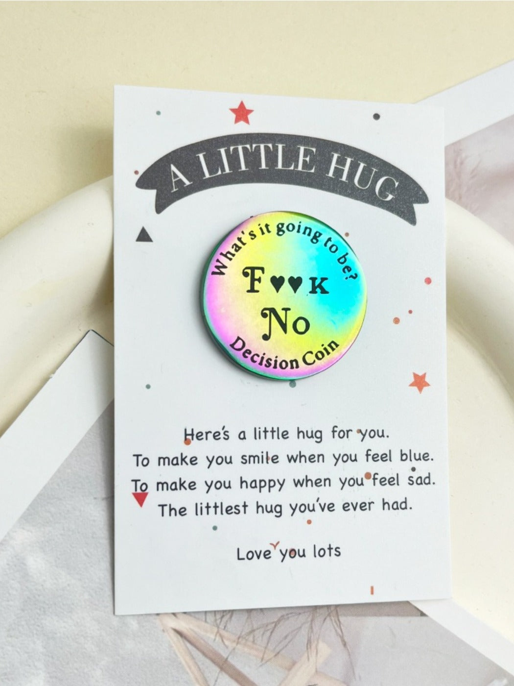Taphug - Unique Pocket Decision Coin with Double Sided pocket hug card and keepsake token view 9