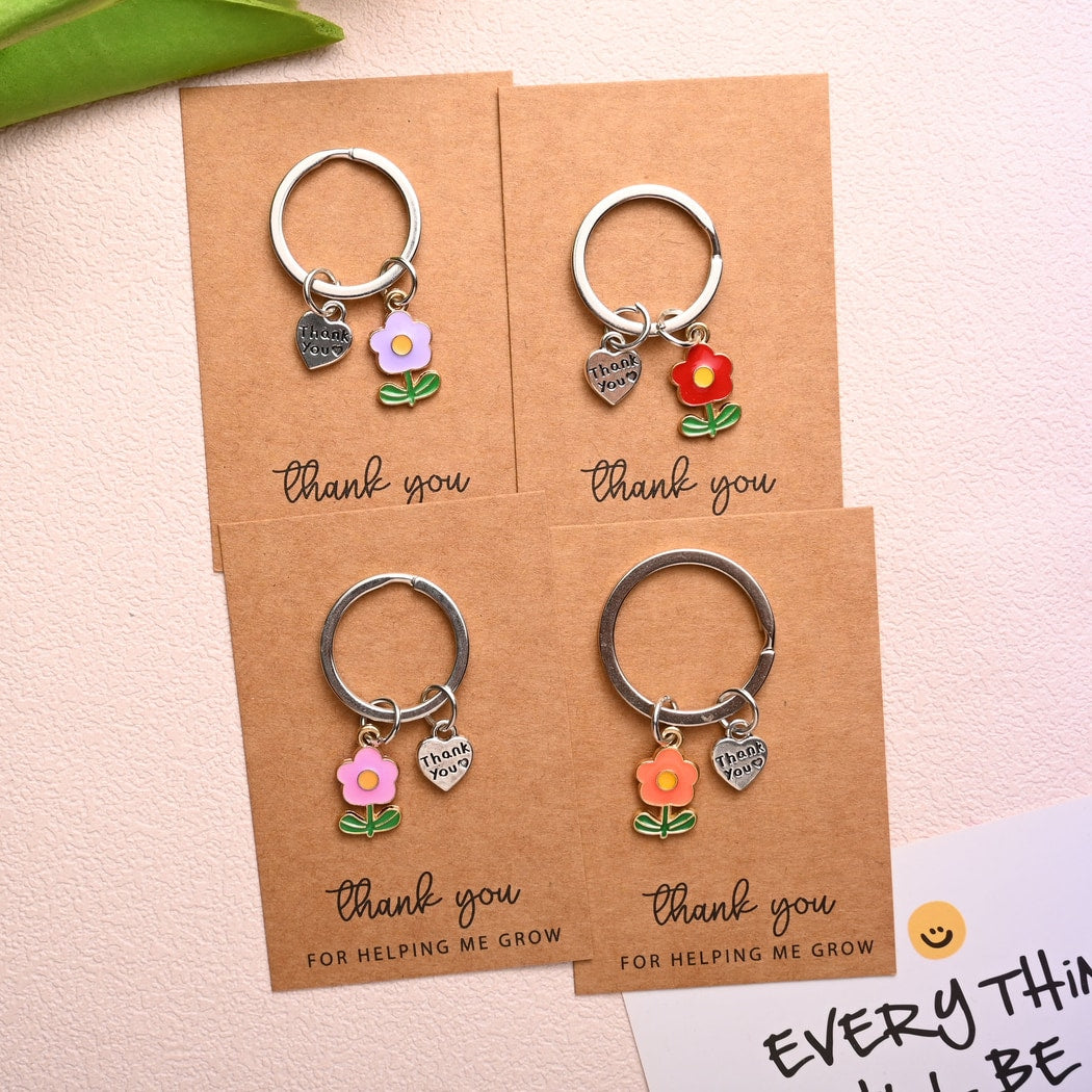 Taphug - Pocket Hug Heart Pendant Flower Keychain