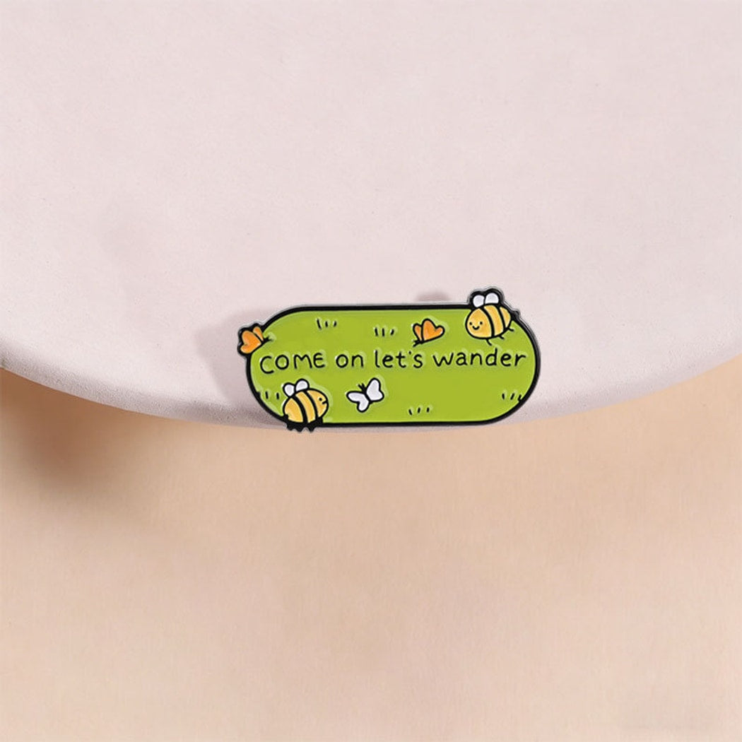 Pinori - Wander Phrase Bee and Butterfly Brooch