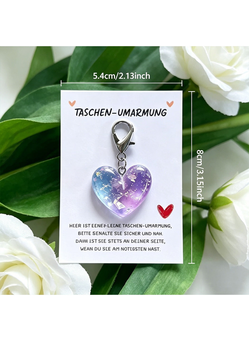 Taphug  - Plastic Pocket Hug Card Gradient Heart Keychain