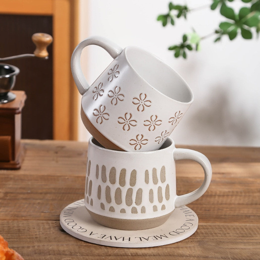Mivora - Floral and Geometric Patterns Coffee Mug