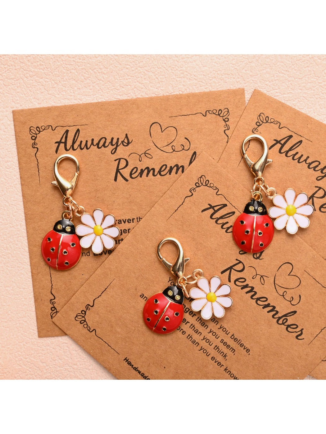 Taphug - Always Remember Keychain with Ladybug Daisy Charm