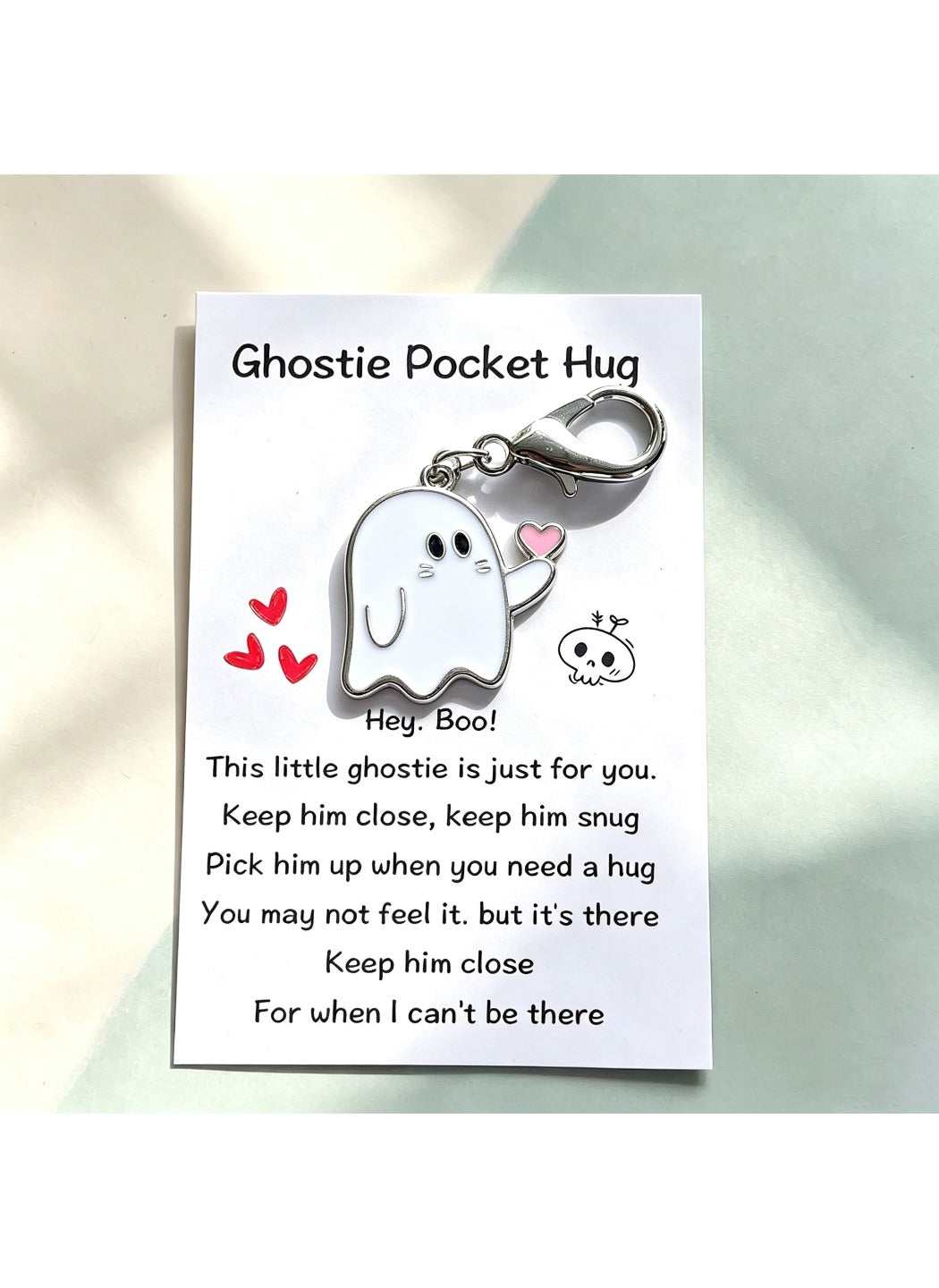 Taphug  - Alloy Pocket Hug Card Ghost Keychain