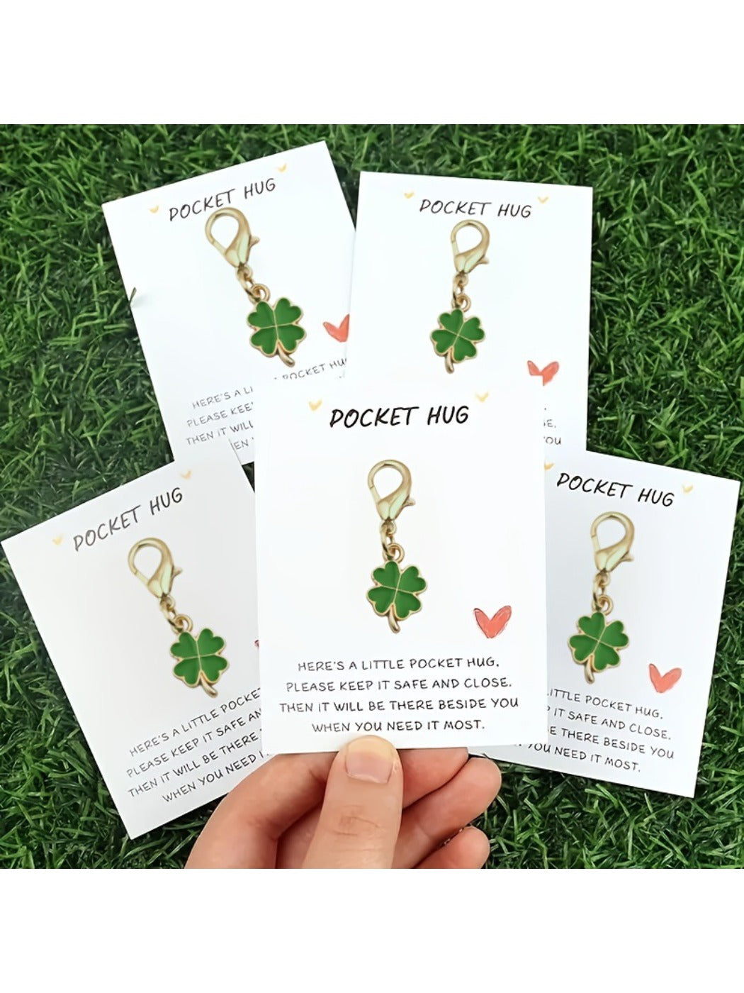 Taphug Lucky Clover Keychain displayed on a white background highlighting the clover design