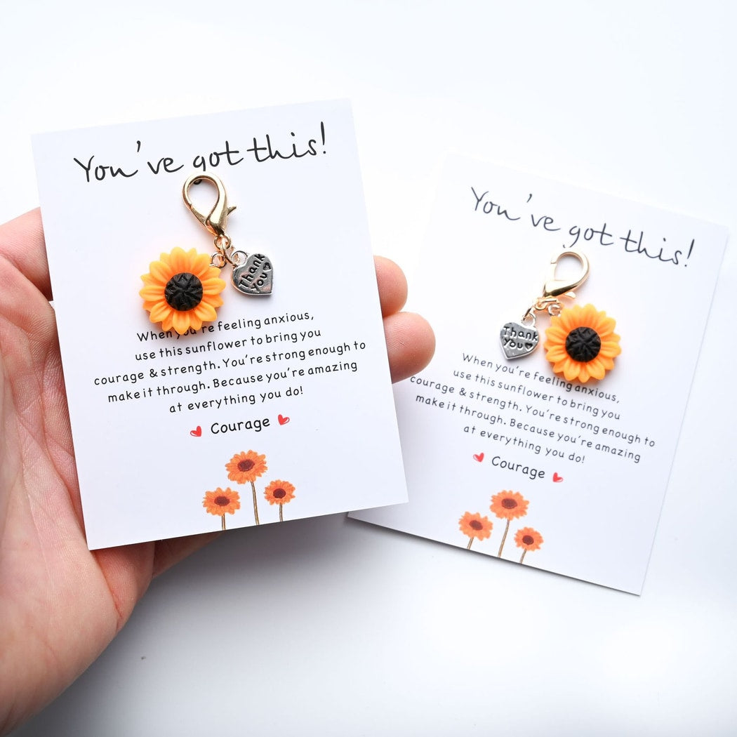 Taphug - Pocket Hug Sunflower and Heart Keychain