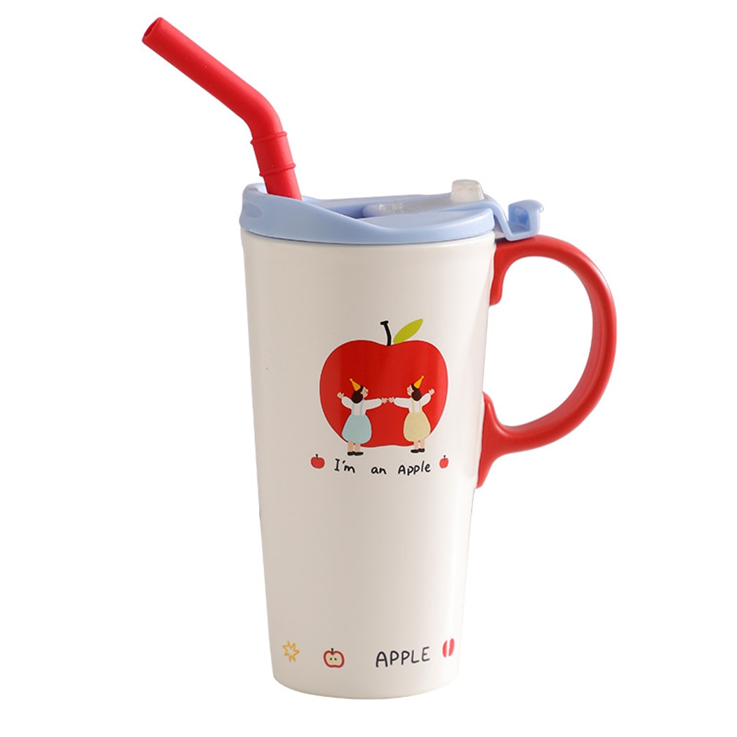 Mivora - Cartoon Apple and Girls Pattern Mug