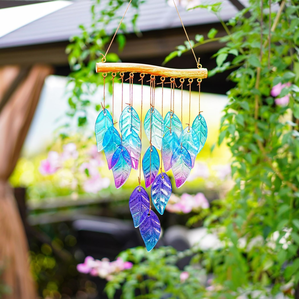 Somnira - Artistic Blue Leaf Wind Chime