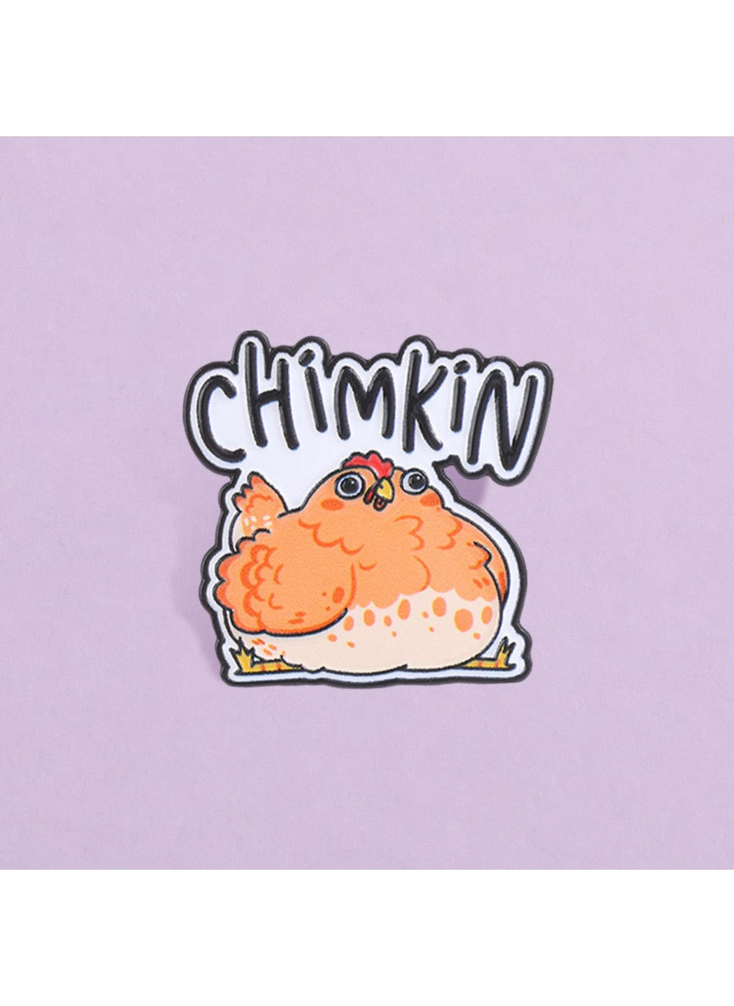 Pinori - Cute Cartoon Chubby Chicken with Fun Letters Pin Brooch Badge