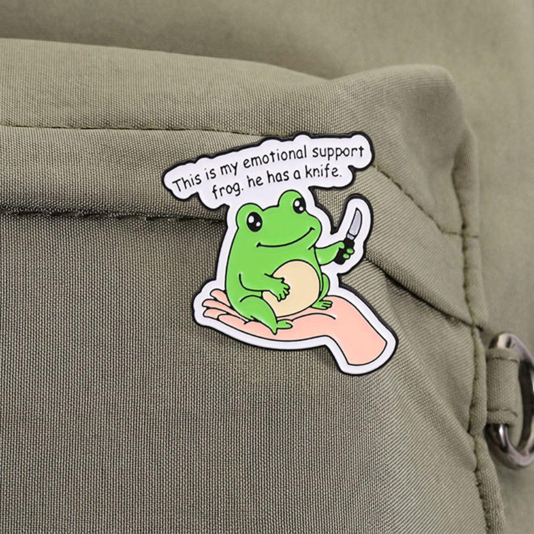 Pinori Emotional Support Frog Enamel Pin