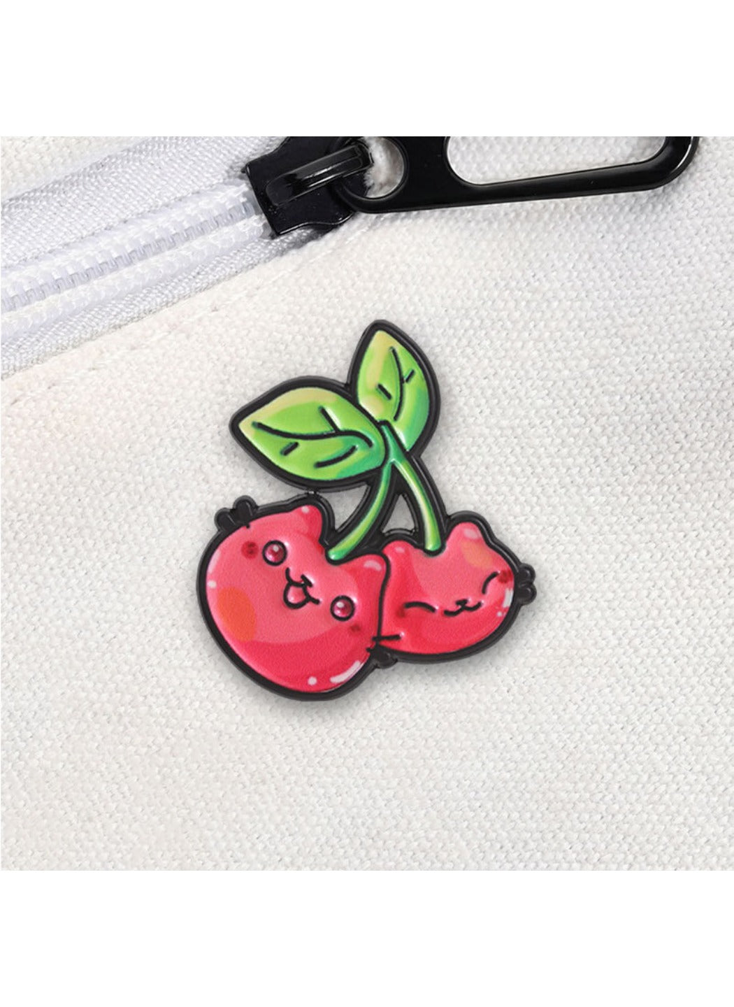 Pinori - Cute Cartoon Cherry Fruit & Kitten Pin Brooch Badge