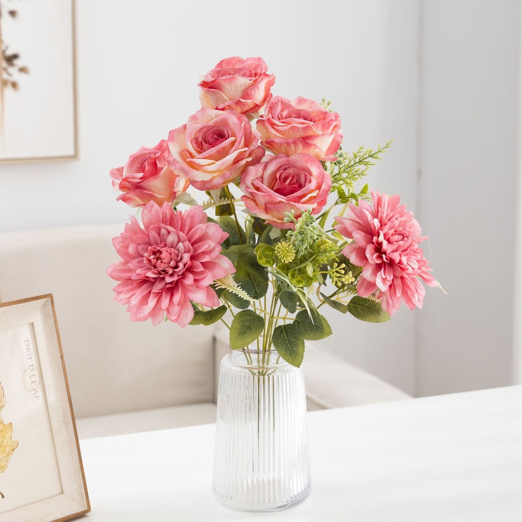 Roselle - Layered Bloom Artificial Rose Mixed Bouquet