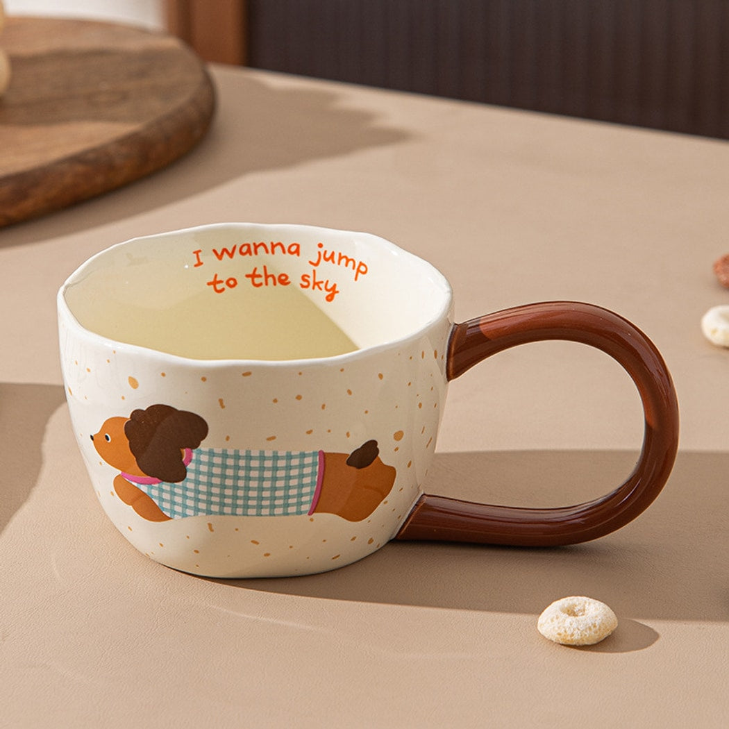 Mivora - Cute Cartoon Dog Print Coffee Mug