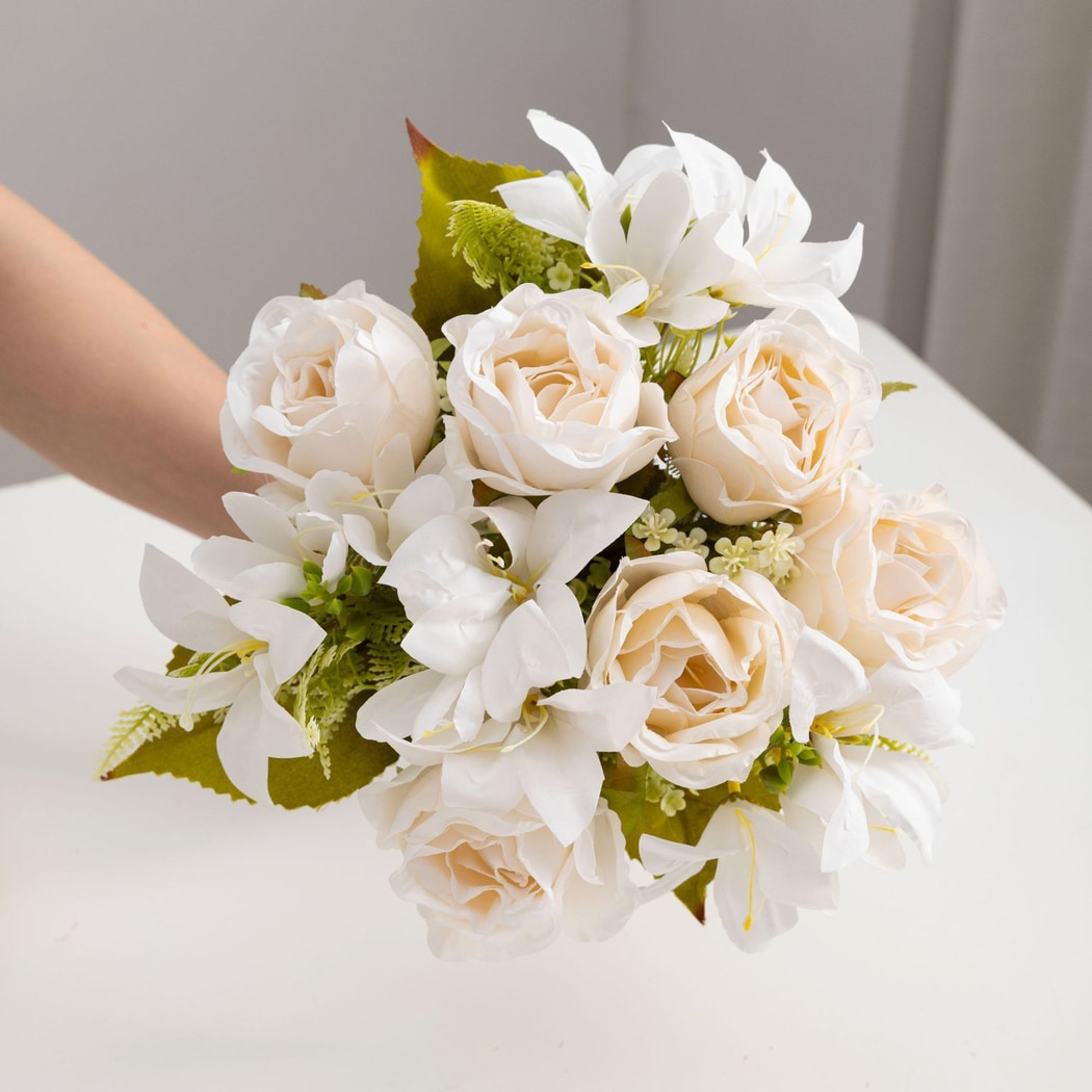 Roselle - Decorative Rose and Lily Artificial Bouquet