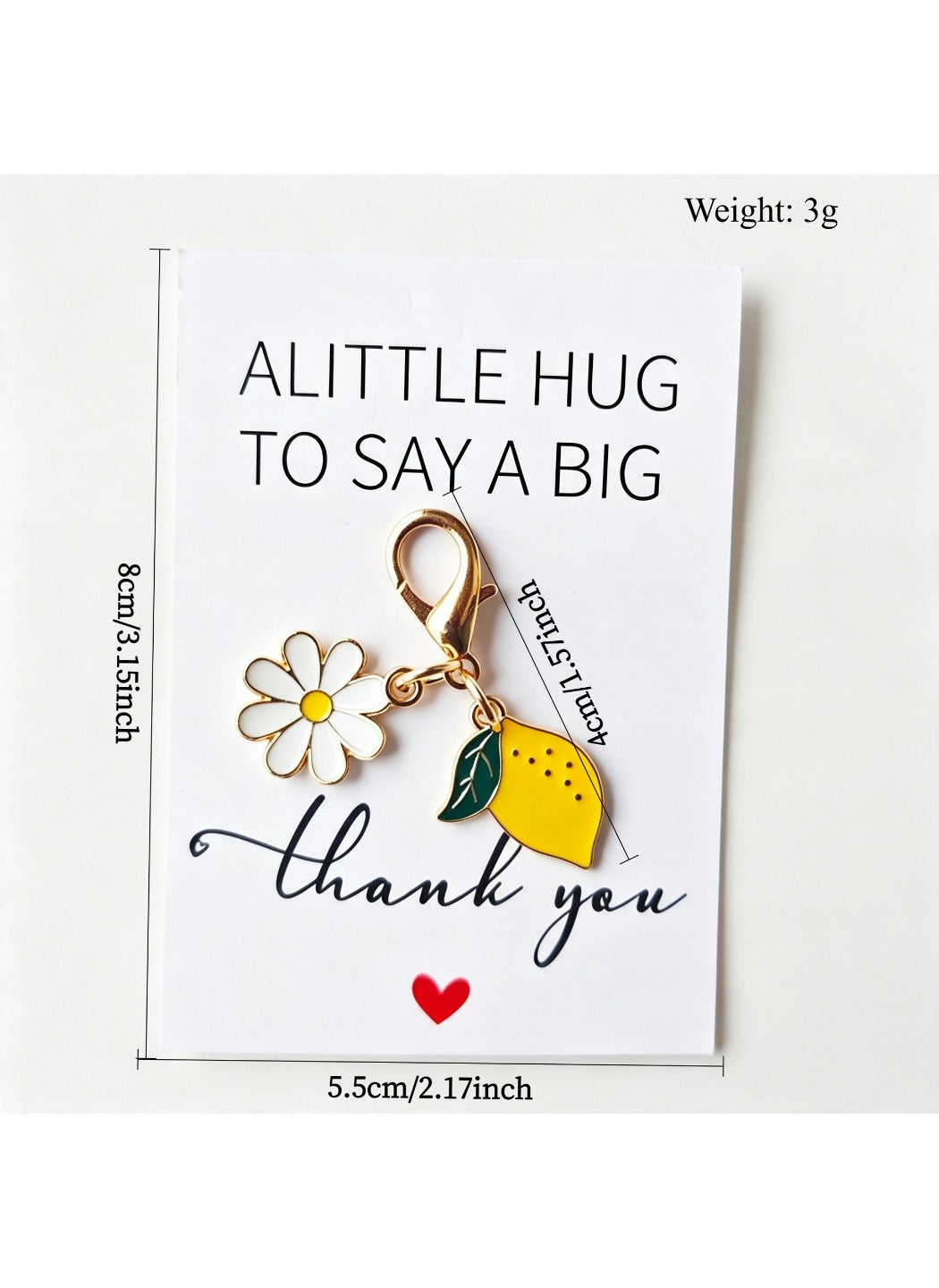 Taphug  - Alloy Pocket Hug Card Daisy Lemon Keychain