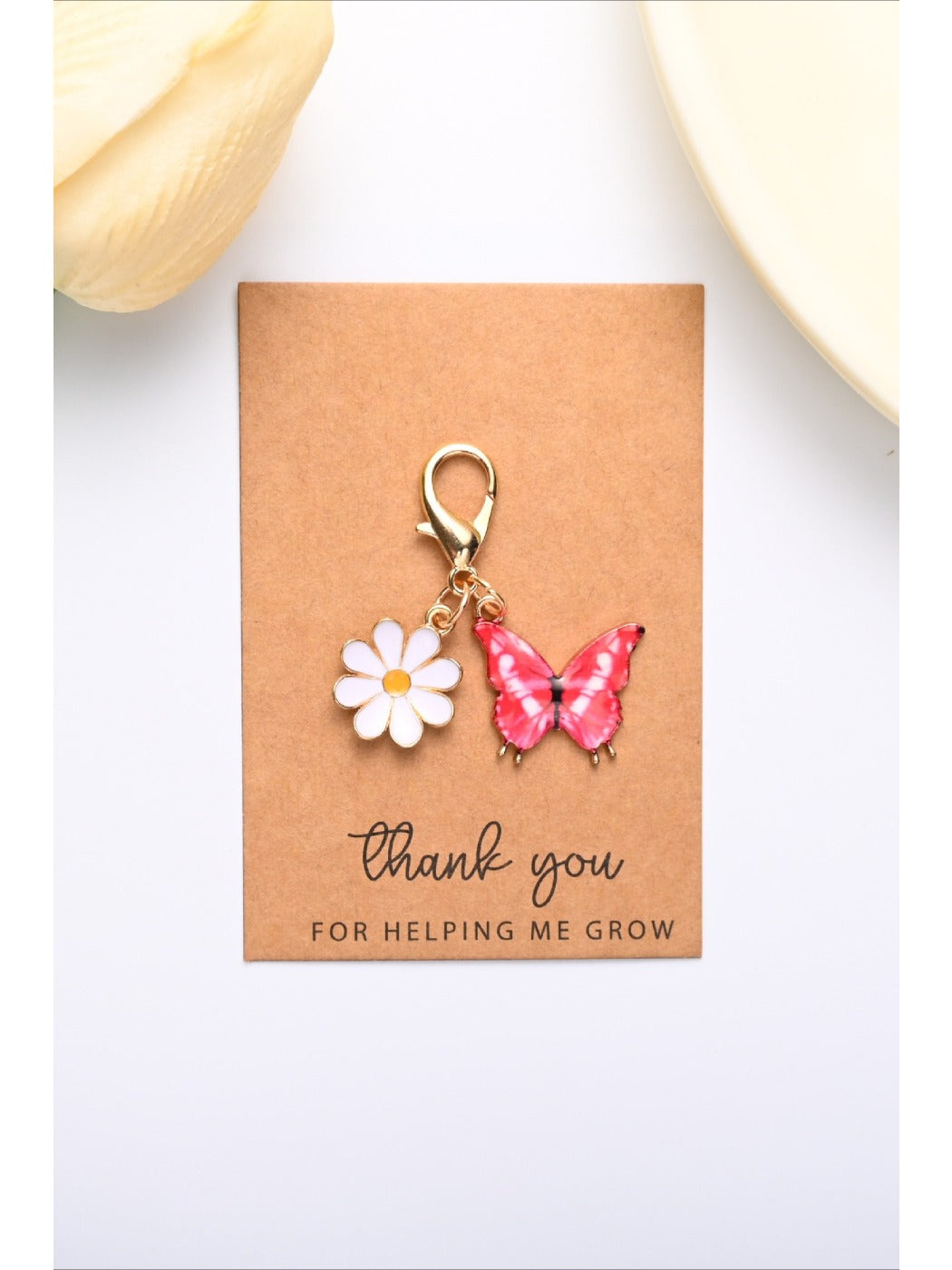 Taphug - Colorful Thank You Enamel Butterfly Daisy Keychain