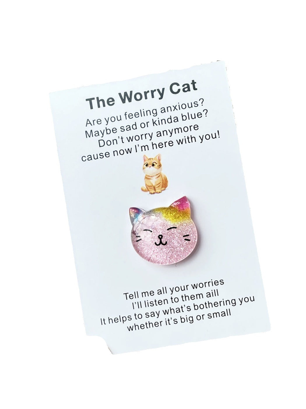 Taphug - Pocket Hug Pink Blue Cat pocket hug card and keepsake token view 8