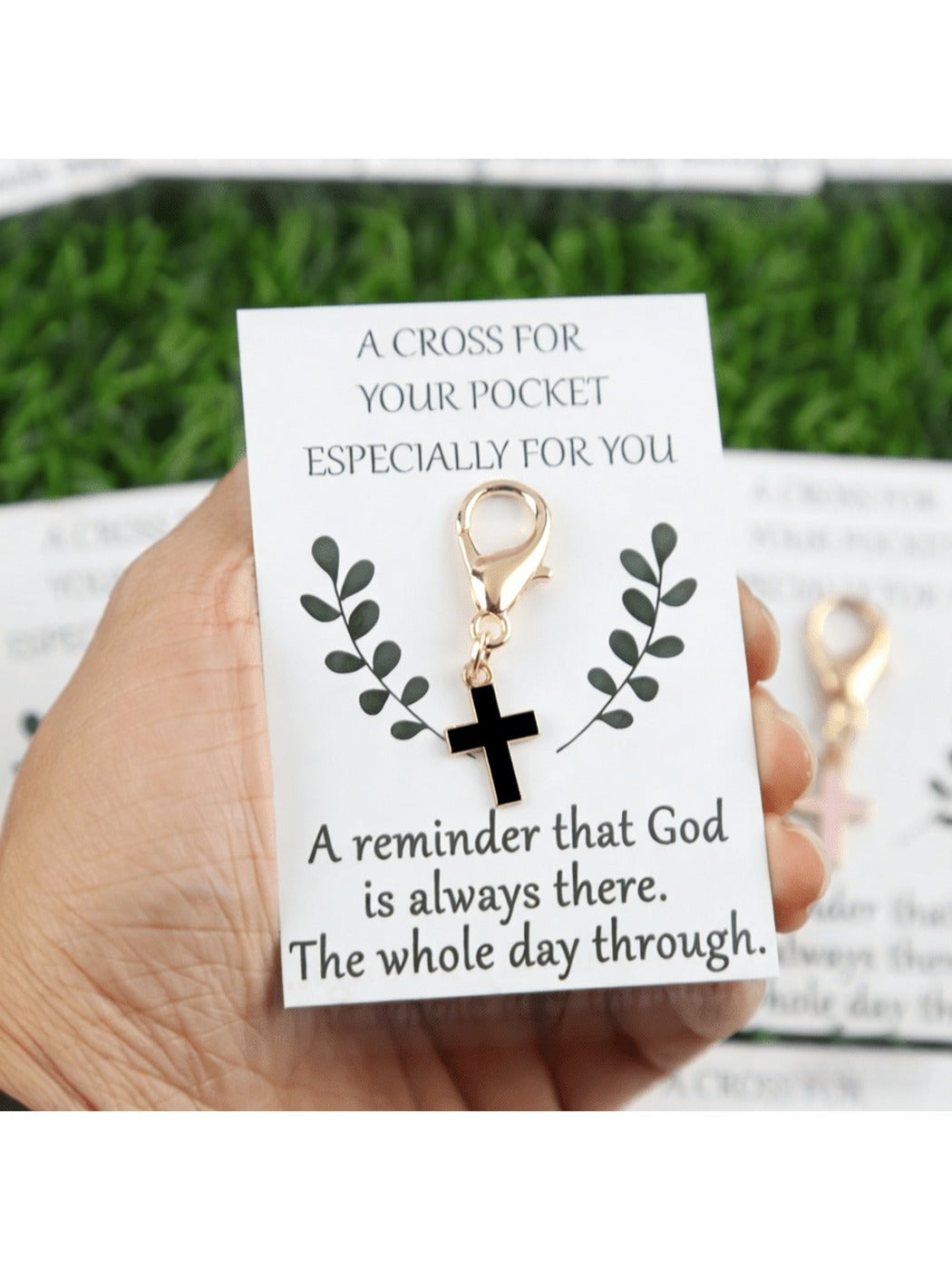 Taphug - Pocket Hug Colorful Alloy Cross pocket hug card and keepsake token view 6