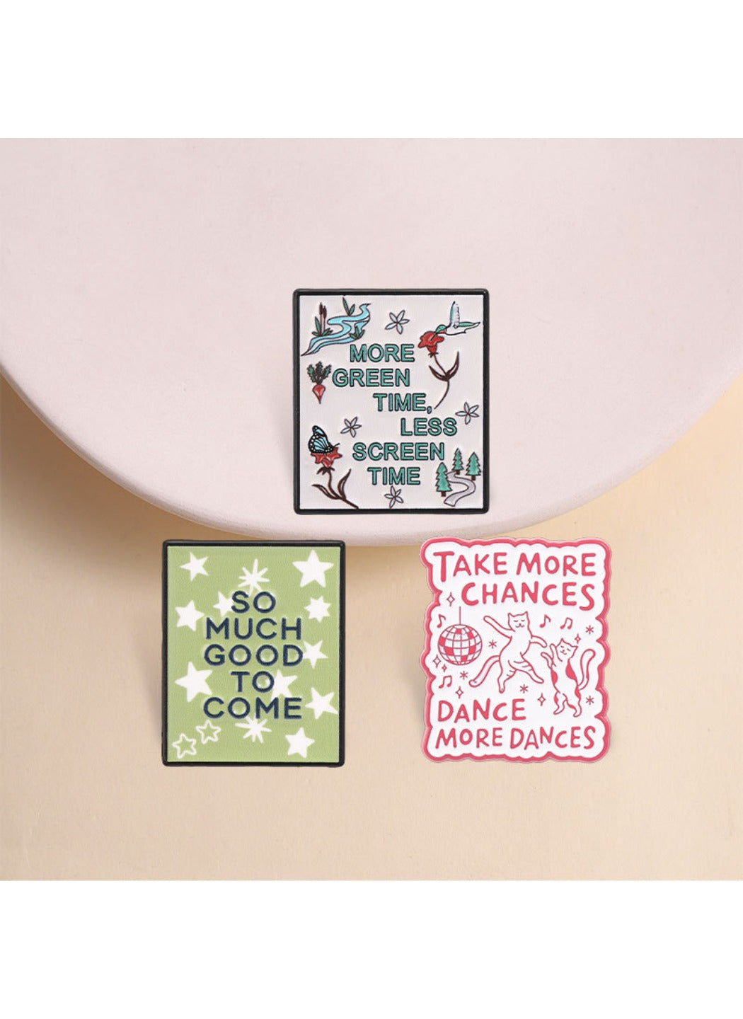 Pinori - Alloy Brooch Badge, Cute Cartoon Dancing Cat