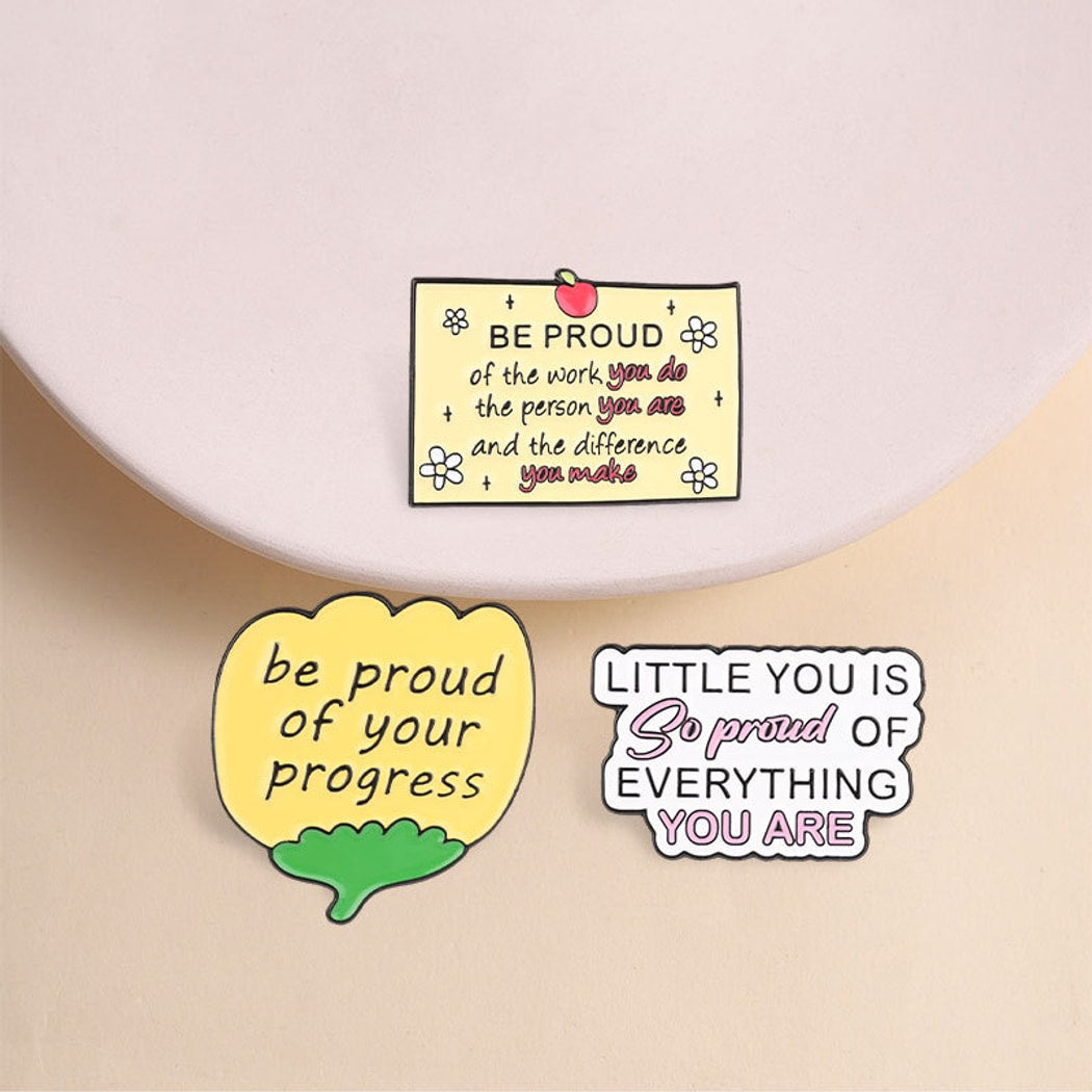 Pinori - Motivational Quote Text Enamel Pin