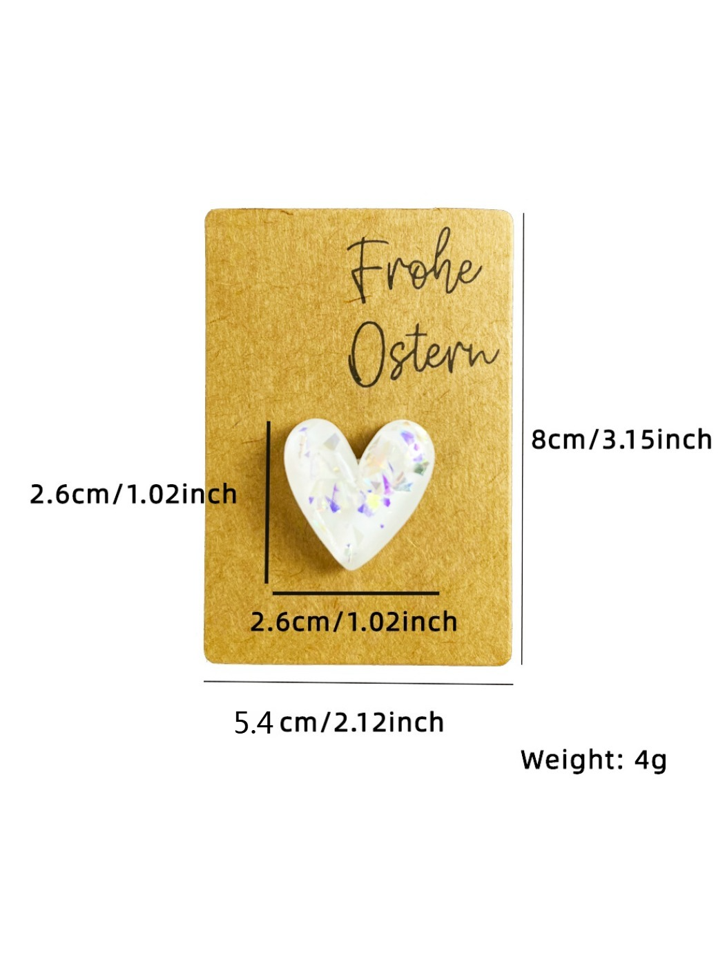 Finished clear resin heart pocket hug with embedded decorative elements