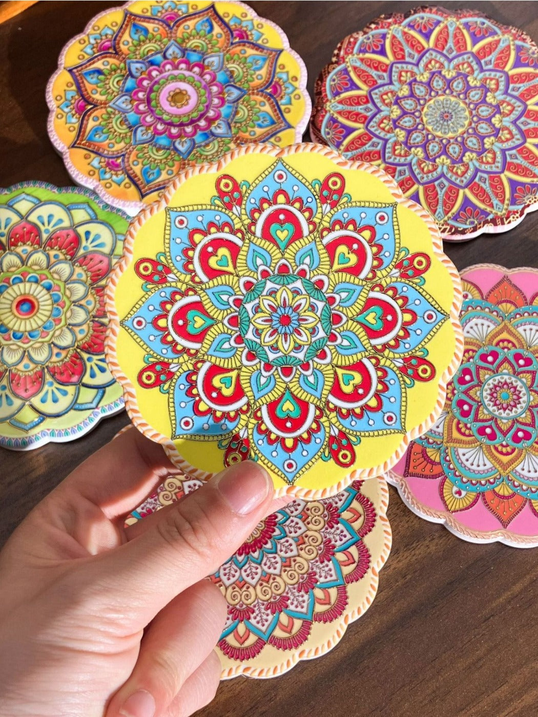 Thimara - Vintage Bohemian Style Round Lace Ceramic Coaster