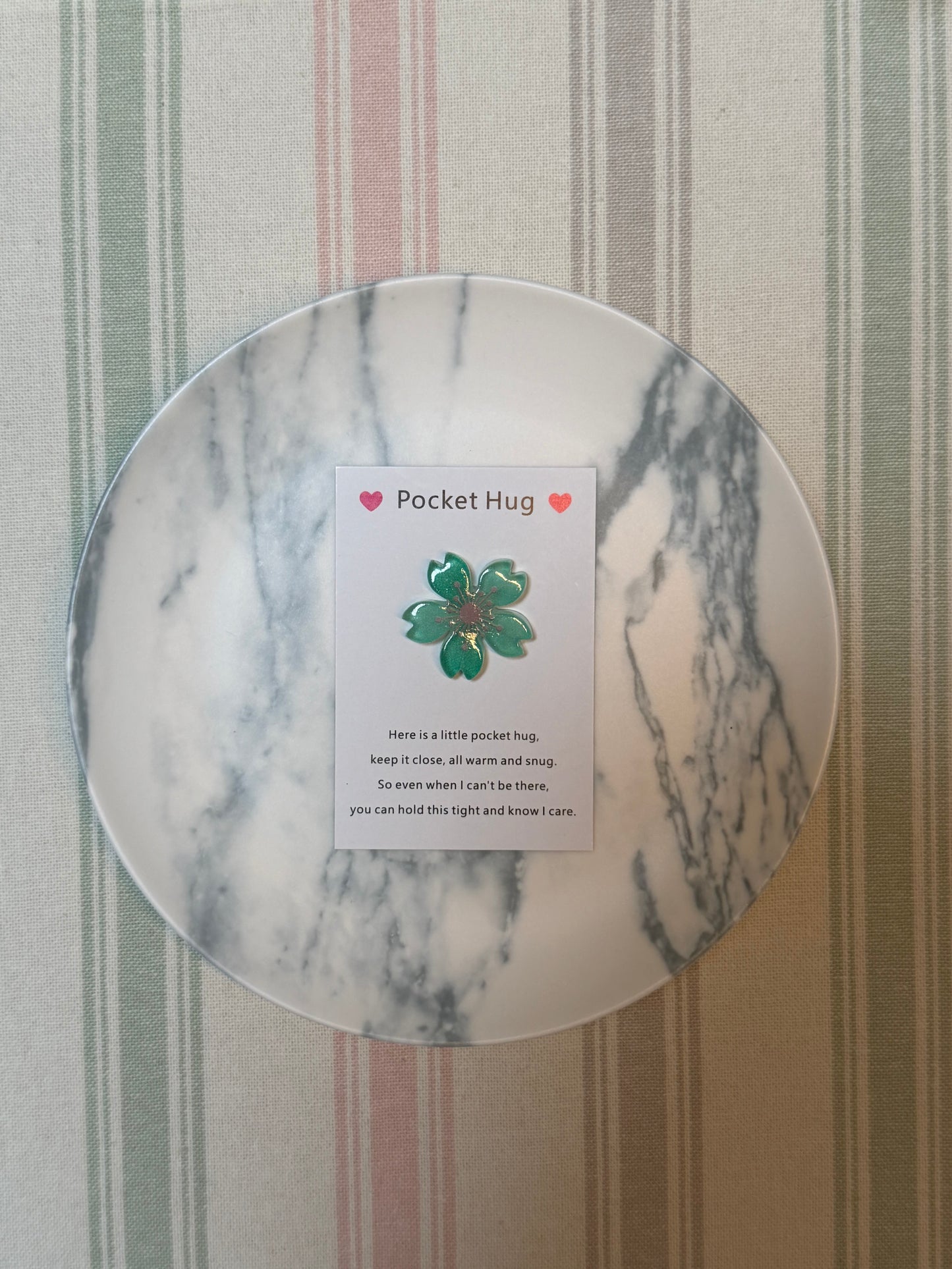 Taphug - Pocket Hug Sakura Flower pocket hug card and keepsake token view 6