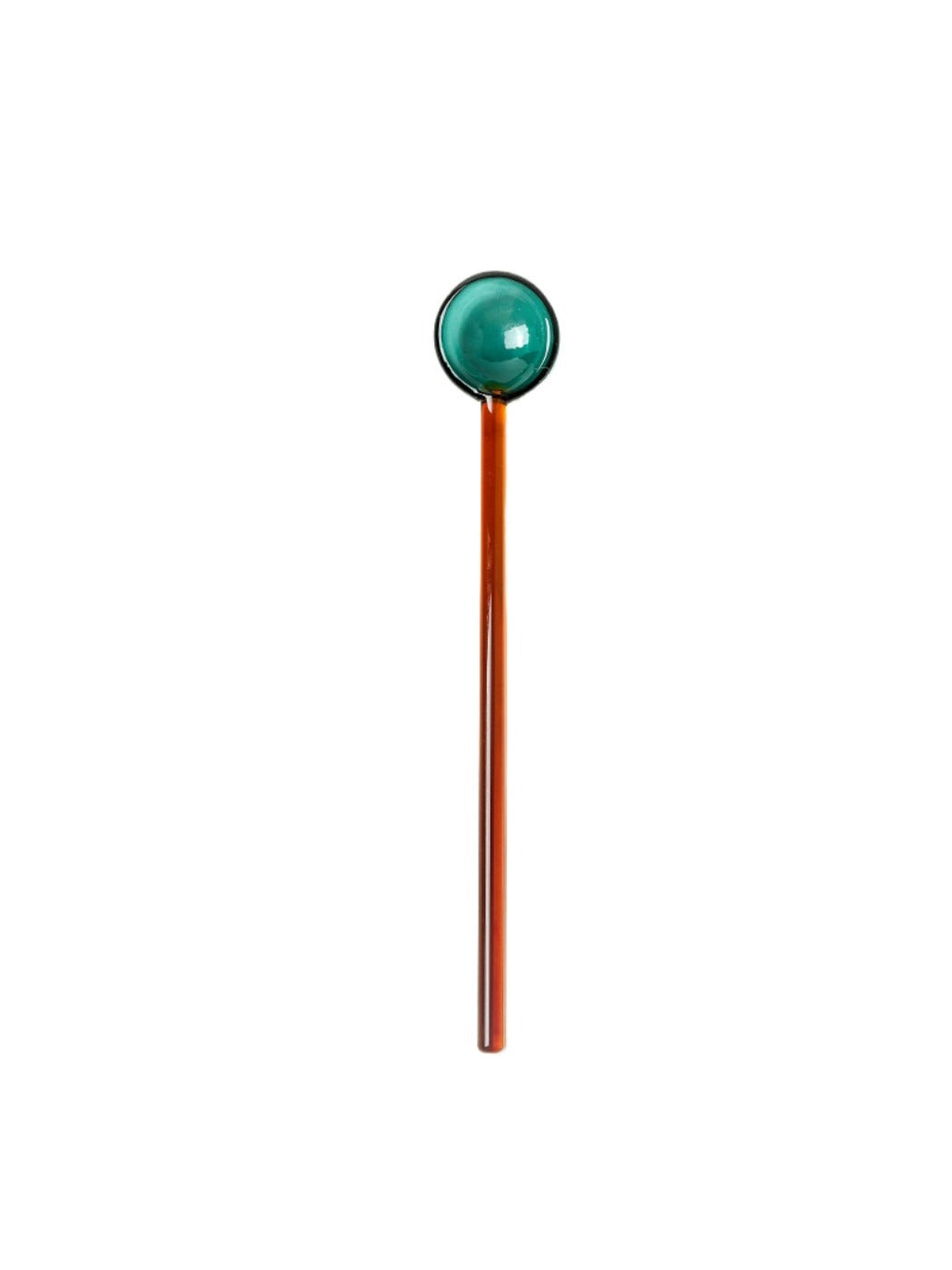 Thimara colorful transparent glass spoon displayed with soft lighting to enhance colors