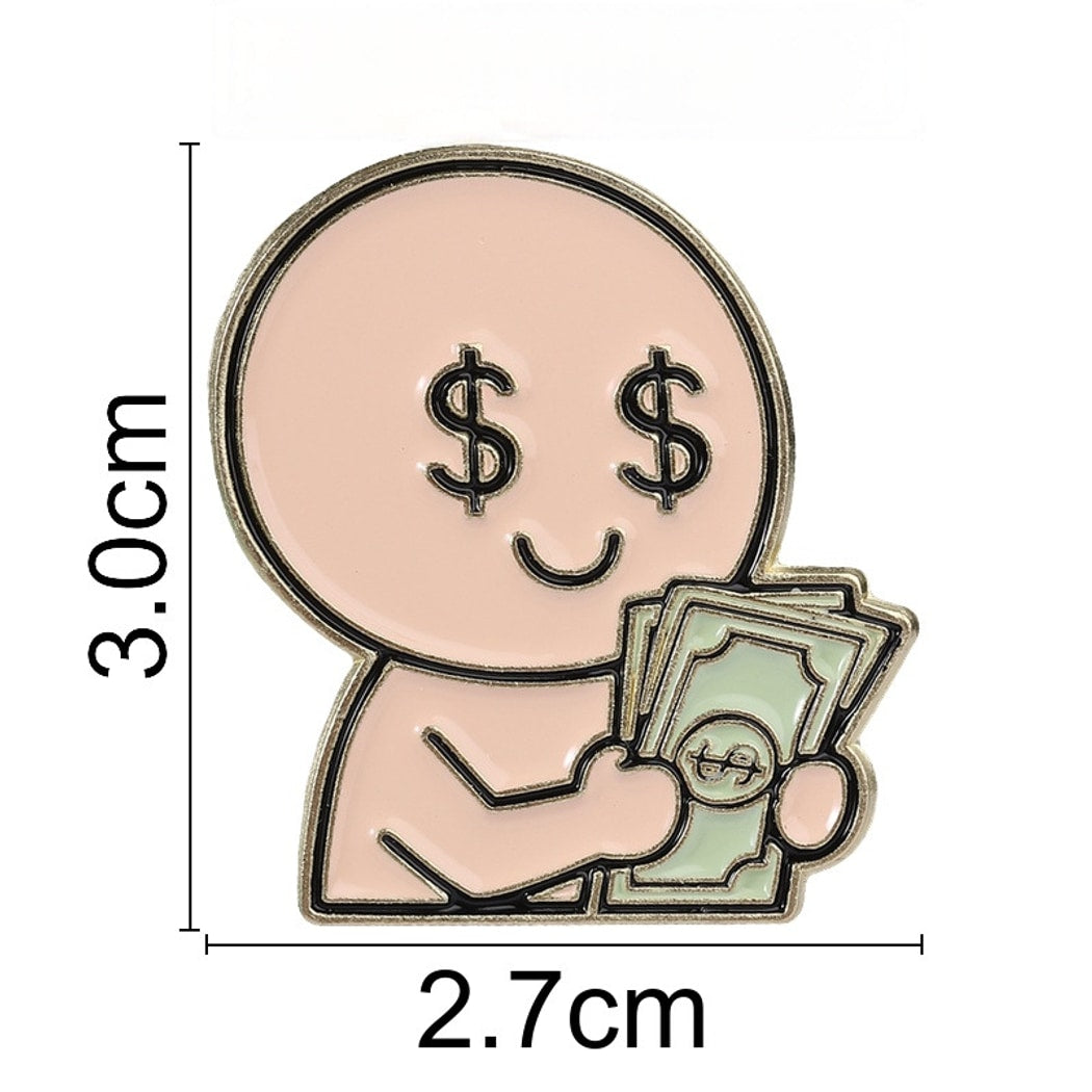 Pinori - Happily Counting Money Brooch