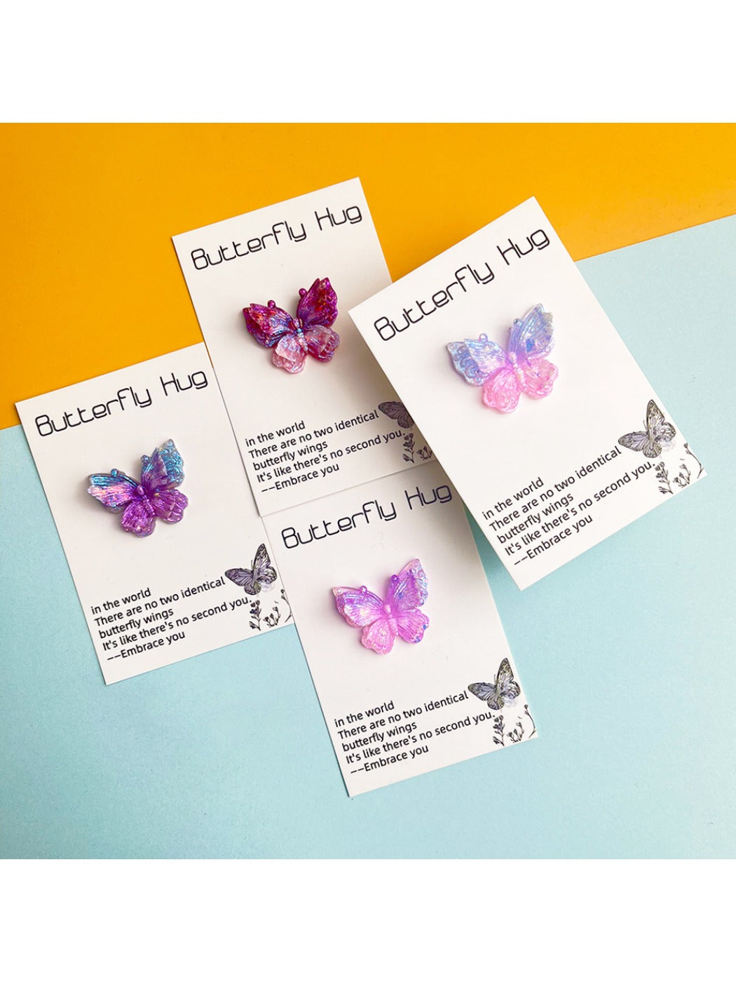 Close-up of Taphug Pocket Hug 2D Butterfly Inspirational Comfort Card design