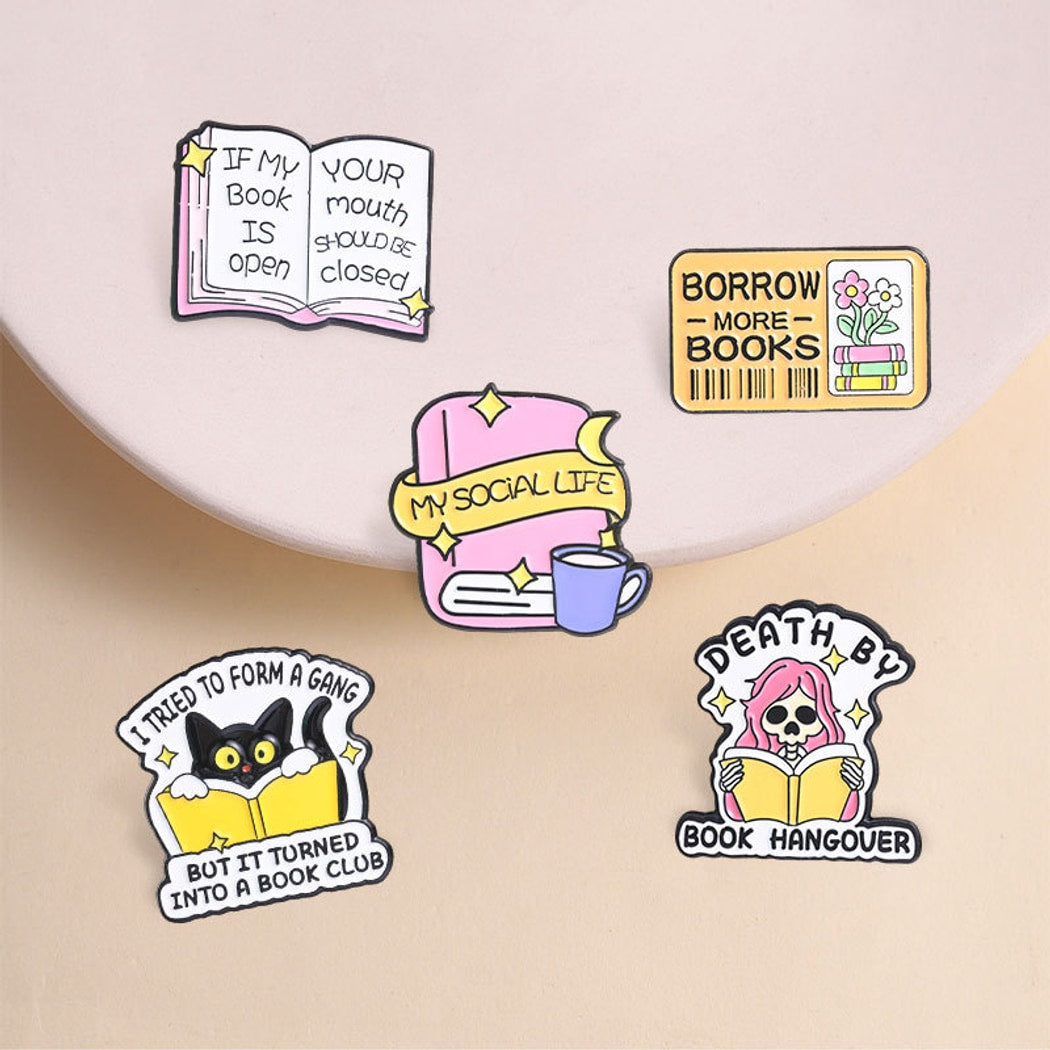 Pinori - Playful Book Theme Brooch Pin